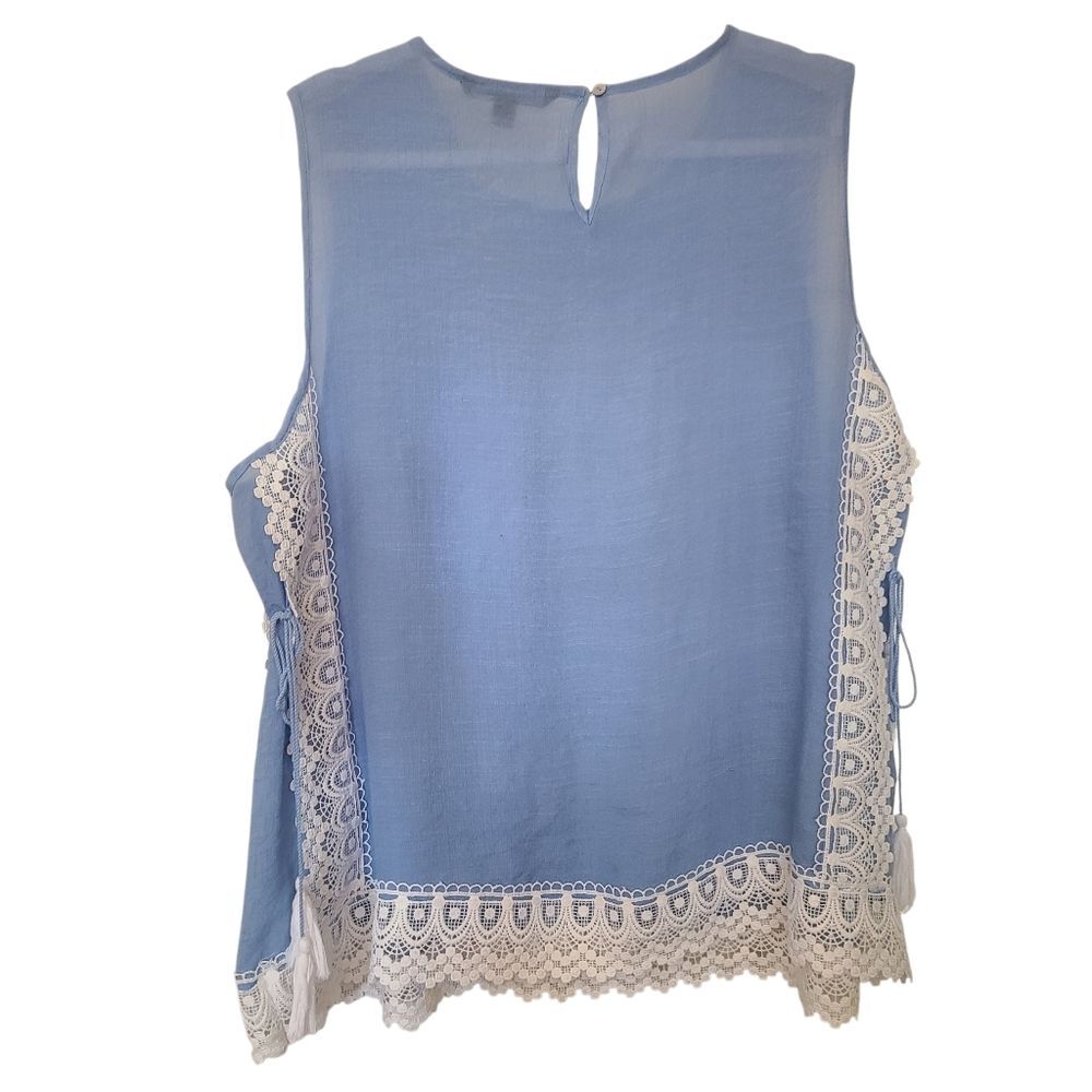 zac & rachel woman plus size sleeveless blouse lace trim bohemian size 2X - Picture 2 of 5